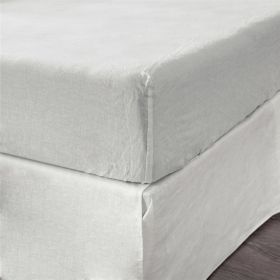 King Fitted Sheet 1 Pc, Extra Soft Premium Bedding Fitted Sheet for Bedroom, Hotels, and Salons, Breathable & Fade Resistant (Sofa White)