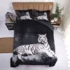 3D Reactive Print White Tiger All Season Comforter Set Twin - S14