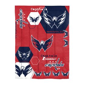 Capitals OFFICIAL NHL "Hexagon" Twin Comforter & Sham Set; 64" x 86"