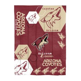 Coyotes OFFICIAL NHL "Hexagon" Twin Comforter & Sham Set; 64" x 86"