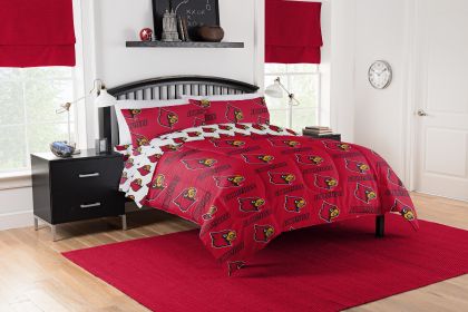 Louisville Cardinals Rotary Queen Bed In a Bag Set