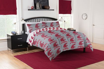 Washington State Cougars Rotary Queen Bed In a Bag Set