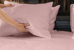 Luxurious Viscose from 100% Bamboo 5-Piece Sheet Set , Oeko-TEX Certified, Split King - Pale Rose