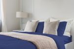 Luxurious Viscose from 100% Bamboo 5-Piece Sheet Set , Oeko-TEX Certified, Split King - Indigo