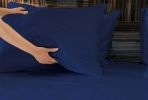 Luxurious Viscose from 100% Bamboo 5-Piece Sheet Set , Oeko-TEX Certified, Split King - Indigo