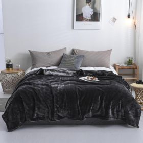 Light Luxury Solid Color Flannel Shan Blanket (Option: Langbao Gray-100x150cm)