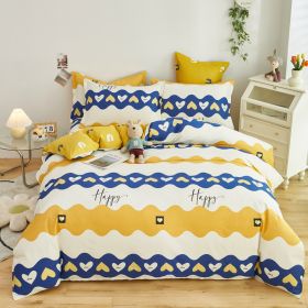 Cotton Single And Double Student Dormitory Three Piece Quilt Cover (Option: Horton yellow-Single Quilt Cover 150 X200cm)