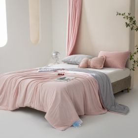 Machine Washable Ice Silk Summer Quilt (Option: Cold Berry Pink-150x 200cm)