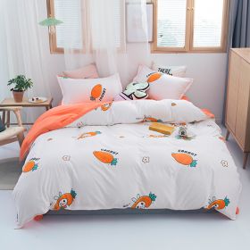 Washed Cotton Four-piece Bedding Set Autumn Single (Option: Cute Radish-150cm)