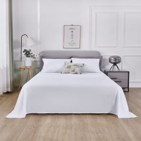 3-4 Piece Vintage Colored Sheets Set Ultra Soft Microfiber Bed Sheets & Pillowcase with Natural Wrinkle Texture (Color: White, size: Full)