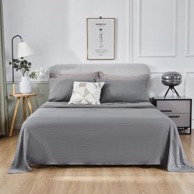 3/4 Piece Bed Sheet Set 1800 Count Microfiber Deep Pocket Hotel Bed Sheet (Color: Gray, size: Queen)