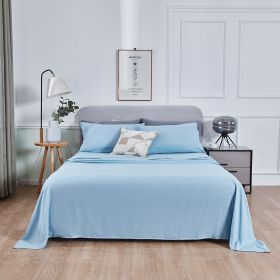 3/4 Piece Bed Sheet Set 1800 Count Microfiber Deep Pocket Hotel Bed Sheet (Color: Blue, size: Full)