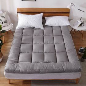 Mattress Topper Pad Quilted Mattress Cover Bed Protector King Queen Full Twin Size (Color: Gray, size: Queen)