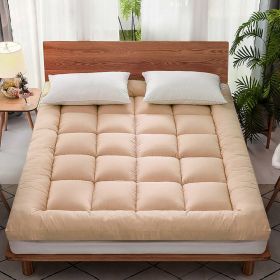 Mattress Topper Pad Quilted Mattress Cover Bed Protector King Queen Full Twin Size (Color: Coffee, size: Queen)