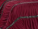 7 Piece Microfiber Ruffles Sequins Embroidery Bed In A Bag Comforter Set