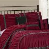 7 Piece Microfiber Ruffles Sequins Embroidery Bed In A Bag Comforter Set