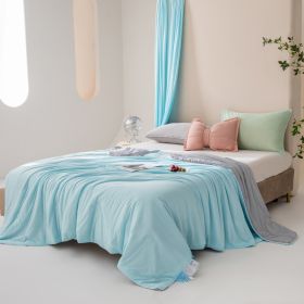 Machine Washable Ice Silk Summer Quilt (Option: Aurora Blue-150x 200cm)