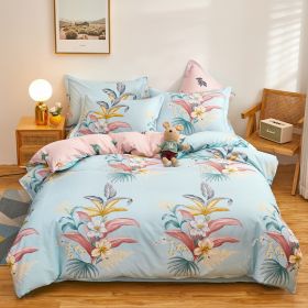 Cotton Duvet Cover One-piece Wholesale Pure Single Double Student Dormitory Bed Sheet Four-piece Set (Option: Blue Love-Single Quilt Cover 160 X210cm)