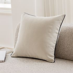 Chenille Pillow Case Living Room Sofa Bed Cushion For Leaning (Option: Herringbone 43x43cm-With Brushed Fabric Core)